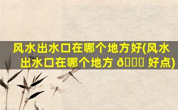 风水出水口在哪个地方好(风水出水口在哪个地方 🕊 好点)